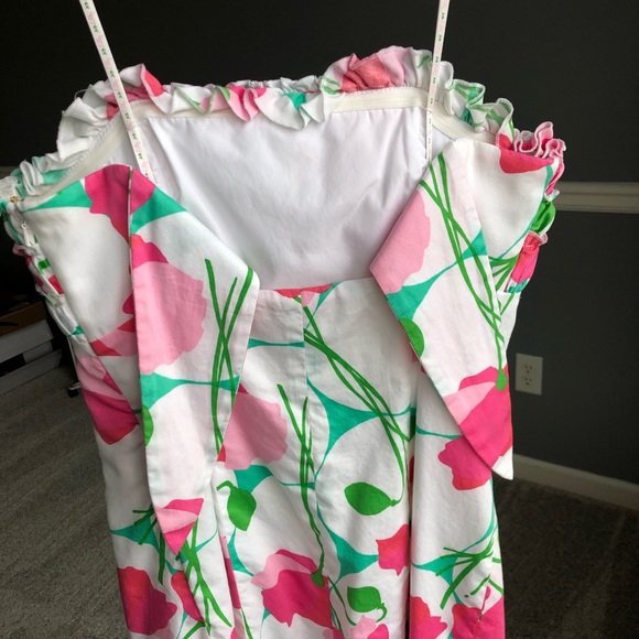 Lilly Pulitzer strapless ruffle shift dress, size 6 - Picture 4 of 12